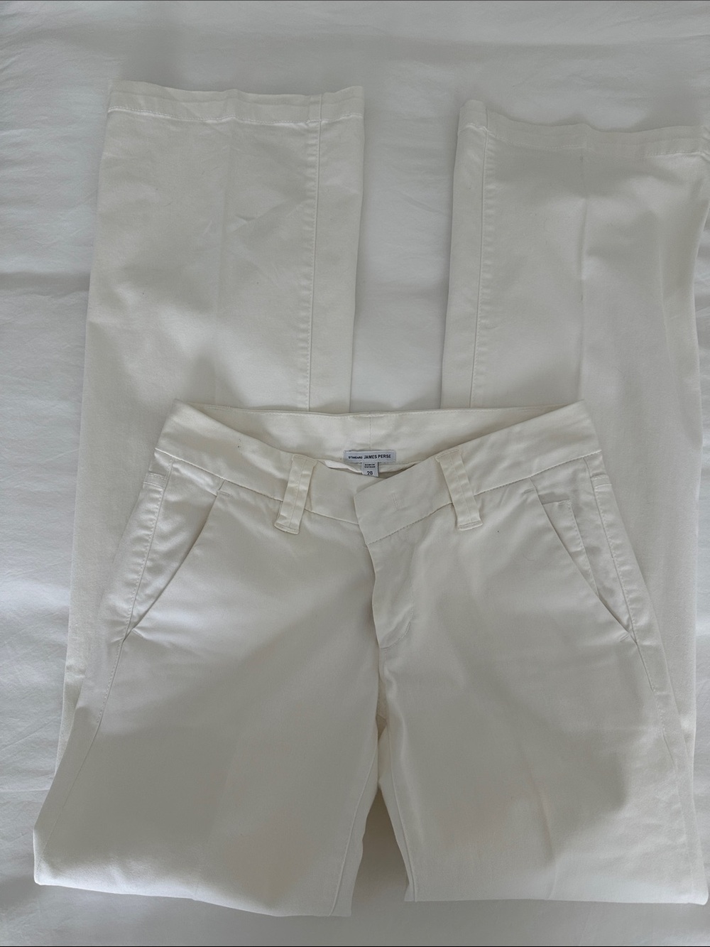 James Perse White Straight-Leg Trousers - White